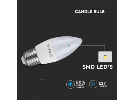 SKU 43441 VT-1821 V-TAC Lampadina LED E27 5,5W Candela 6400K