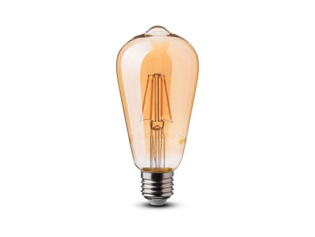 SKU 4362 VT-1966 V-TAC Lampadina LED E27 6W ST64 Filamento Ambrato 2200K