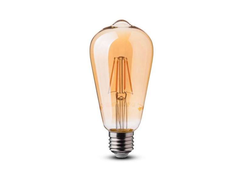 SKU 4362 VT-1966 V-TAC Lampadina LED E27 6W ST64 Filamento Ambrato 2200K