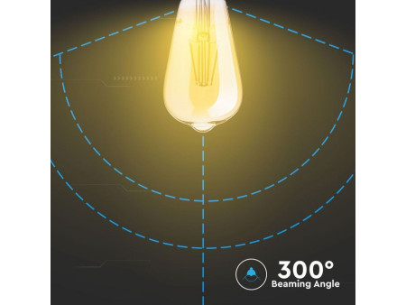SKU 4362 VT-1966 V-TAC Lampadina LED E27 6W ST64 Filamento Ambrato 2200K
