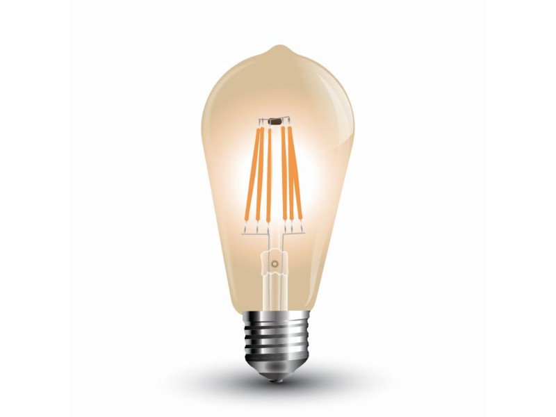 SKU 4368 VT-1964D V-TAC Lampadina LED E27 4W ST64 Filamento Ambrato 2200K Dimmerabile