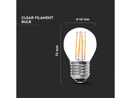 SKU 4395 VT-1980D V-TAC Lampadina E27 4W G45 Filamento 2700K Dimmerabile