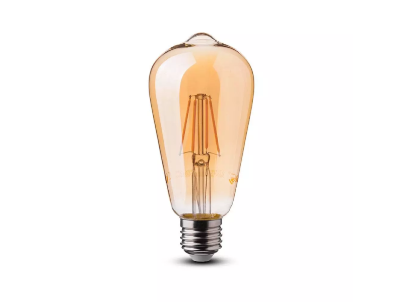 SKU 4421 VT-1968 V-TAC Lampadina LED E27 8W ST64 Filamento Ambrato 2200K