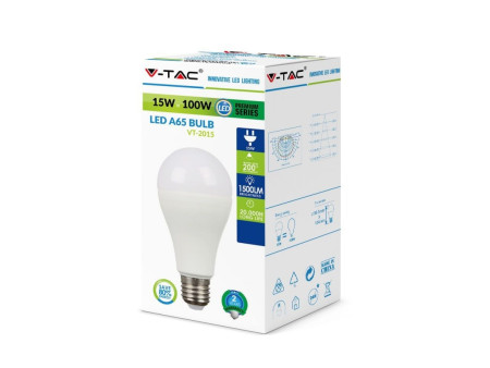 SKU 4453 VT-2015 V-TAC Lampadina LED E27 15W 100LM/W A65 2700K