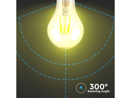 SKU 4498 VT-1954 V-TAC Lampadina LED E27 4W A60 Filamento Ambrato 2200K