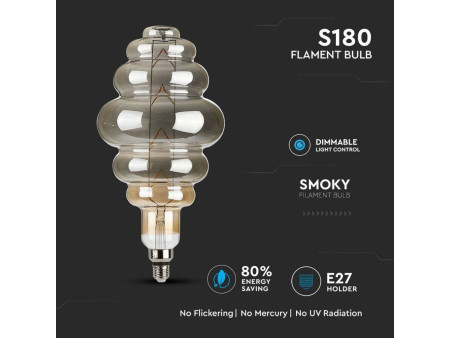 SKU 45671 VT-2169 V-TAC Lampadina LED E27 8W S180 Oscurato 2200K Dimmerabile
