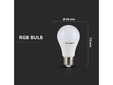 SKU 7151 VT-2022 V-TAC Lampadina LED E27 6W A60 RGB+W con Telecomando 6400K
