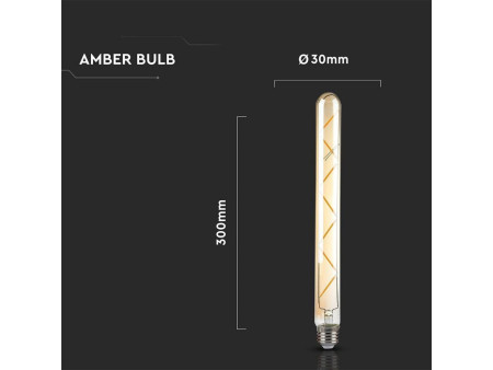 SKU 7144 VT-2008 V-TAC Lampadina LED E27 7W 100LM/W T30 Filamento Ambrato 2200K