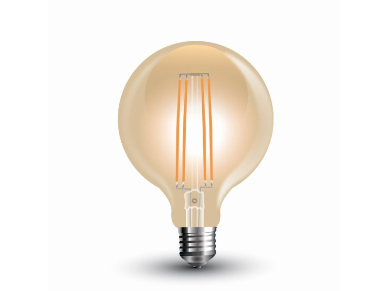 SKU 7147 VT-2027 V-TAC Lampadina LED E27 7W 100LM/W G95 Filamento Ambrato 2200K