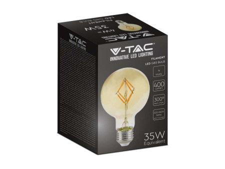 SKU 7148 VT-2004 V-TAC Lampadina LED E27 4W G80 Filamento Ambrato 2200K