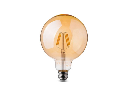 SKU 7156 VT-2026D V-TAC Lampadina LED E27 6W G95 Filamento Ambrato 2200K Dimmerabile