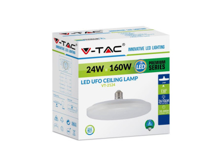 SKU 7162 VT-2124 V-TAC Lampadina LED E27 24W 110LM/W UFO F200 4000K