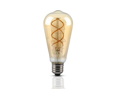 SKU 7218 VT-2065 V-TAC Lampadina LED E27 5W ST64 Filamento Ambrato 2200K