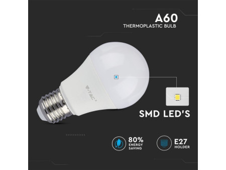 SKU 7240 VT-1900 V-TAC Lampadina LED E27 9W A60 2700K (Box 3 pezzi)