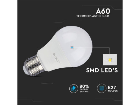 SKU 7262 VT-2099 V-TAC Lampadina LED E27 9W A60 6400K
