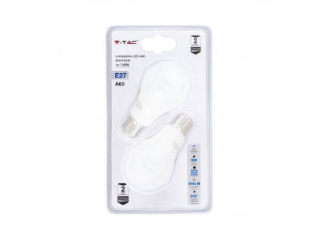 SKU 7309 VT-2149-B V-TAC Lampadina LED E27 9W A60 3 in 1 (3000K+4000K+6400K) (Blister 2 Pezzi)