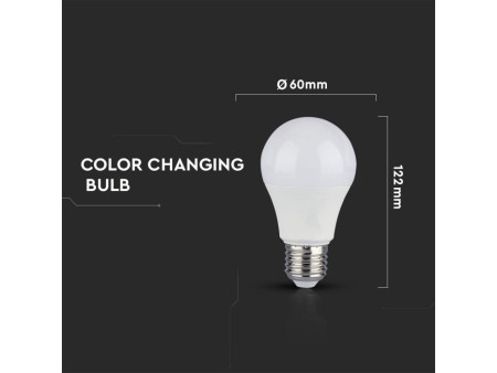 SKU 7309 VT-2149-B V-TAC Lampadina LED E27 9W A60 3 in 1 (3000K+4000K+6400K) (Blister 2 Pezzi)
