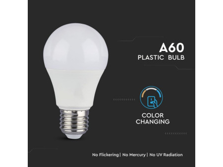 SKU 7309 VT-2149-B V-TAC Lampadina LED E27 9W A60 3 in 1 (3000K+4000K+6400K) (Blister 2 Pezzi)