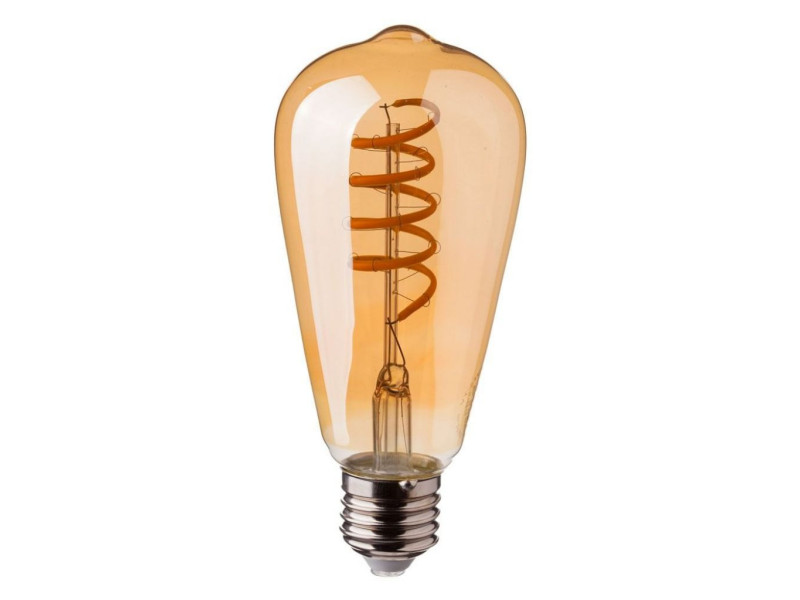 SKU 7327 VT-2144 V-TAC Lampadina LED E27 4W 100LM/W ST64 Filamento a Spiirale Ambrato 2200K