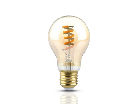 SKU 7335 VT-2154 V-TAC Lampadina LED E27 4W 100LM/W A60 Filamento a Spirale Ambrato 2200K