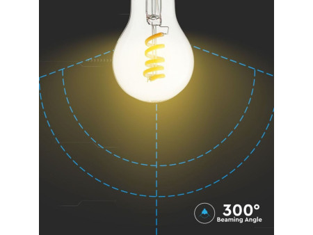 SKU 7336 VT-2164 V-TAC Lampadina LED E27 4W 100LM/W A60 Filamento a Spirale 2700K