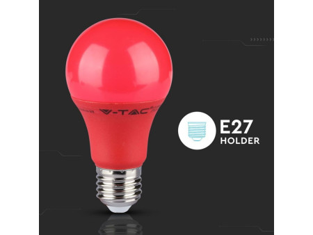 SKU 7341 VT-2000 V-TAC Lampadina LED E27 9W A60 Colore Rosso