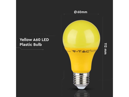 SKU 7342 VT-2000 V-TAC Lampadina LED E27 9W A60 Colore Giallo