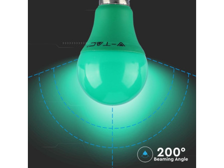 SKU 7343 VT-2000 V-TAC Lampadina LED E27 9W A60 Colore Verde
