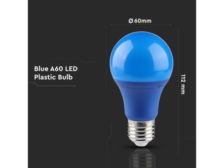 SKU 7344 VT-2000 V-TAC Lampadina LED E27 9W A60 Colore Blu