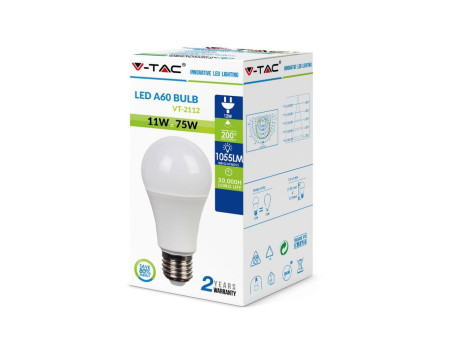 SKU 7349 VT-2112 V-TAC Lampadina LED E27 11W A60 4000K