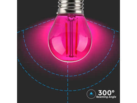 SKU 7410 VT-2132 V-TAC Lampadina LED E27 2W G45 Filamento Colore Rosa