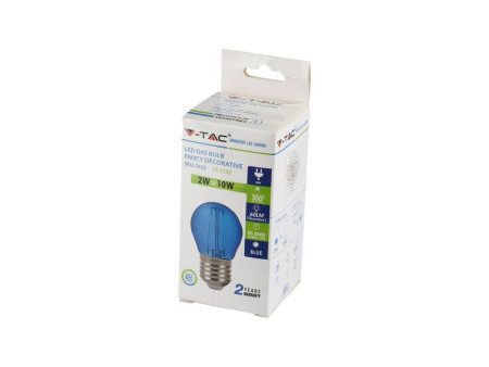 SKU 7412 VT-2132 V-TAC Lampadina LED E27 2W G45 Filamento Colore Blu