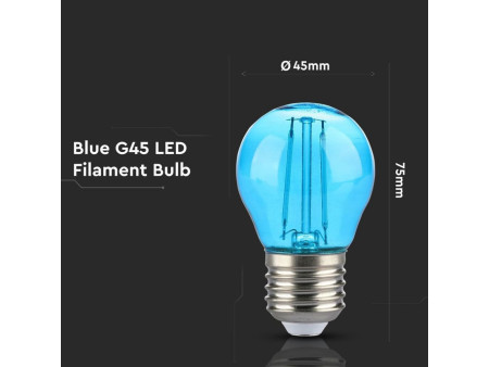 SKU 7412 VT-2132 V-TAC Lampadina LED E27 2W G45 Filamento Colore Blu