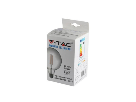 SKU 7455 VT-2143 V-TAC Lampadina LED E27 12,5W G125 Filamento 6500K