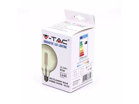 SKU 7456 VT2153 V-TAC Lampadina LED E27 12,5W G125 Filamento Ambrato 2200K