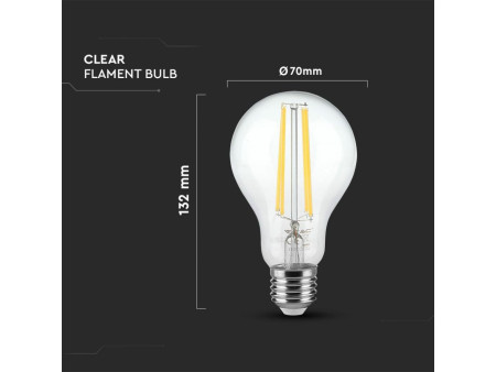 SKU 7459 VT-2133 V-TAC Lampadina LED E27 12,5W A70 Filamento 4000K