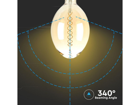 SKU 7463 VT-2168D V-TAC Lampadina LED E27 8W BF180 Doppio Filamento Ambrato 2000K Dimmerabile