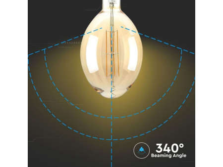 SKU 7464 VT-2178D V-TAC Lampadina LED E27 8W BF180 Filamento Ambrato 2000K Dimmerabile