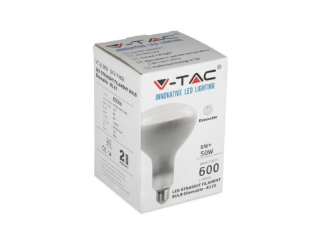 SKU 7467 VT-2198D V-TAC Lampadina LED E27 8W R125 Filamento 4000K Dimmerabile