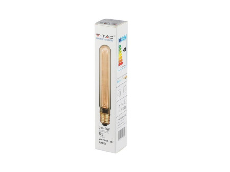 LAMPADINA LED T30 TUBOLARE 2W E27 1800K AMBRA TRASPARENTE