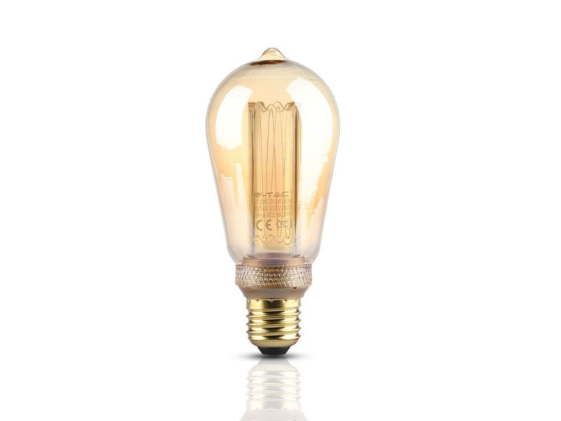 LAMPADINA LED PERA 4W E27 ST64 1800K AMBRA TRASPARENTE