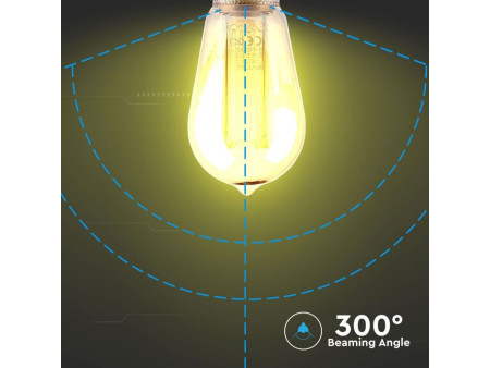 LAMPADINA LED PERA 4W E27 ST64 1800K AMBRA TRASPARENTE