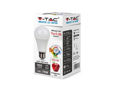 SKU 7483 VT-2212 V-TAC Lampadina LED E27 12W A60 4000K CRI95