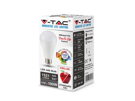 SKU 7487 VT-2217 V-TAC Lampadina LED E27 17W A65 6500K CRI95