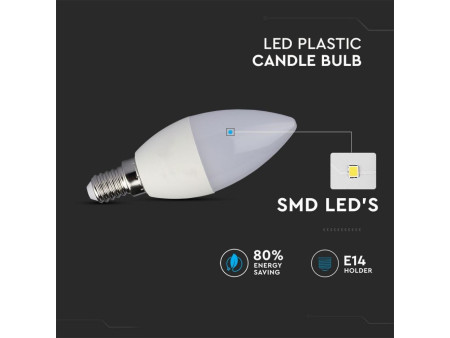 SKU 7494 VT-2226 V-TAC Lampadina LED E14 5,5W Candela 2700K CRI95