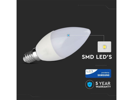 SKU 113 VT-268 V-TAC PRO Lampadina LED Chip Samsung E14 7W Candela 6400K