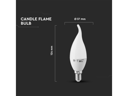 SKU 119 VT-258 V-TAC PRO Lampadina LED Chip Samsung E14 5,5W Candela a Fiamma 6400K