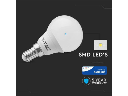SKU 170 VT-236 V-TAC PRO Lampadina LED Chip Samsung E14 5,5W P45 6400K