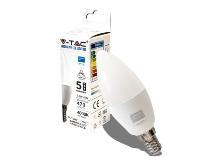 SKU 20186 VT-293D V-TAC PRO Lampadina LED Chip Samsung E14 5,5W Candela 4000K Dimmerabile
