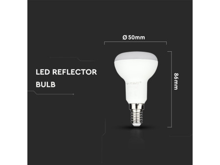 SKU 21140 VT-250 V-TAC PRO Lampadina LED Chip Samsung E14 4,8W R50 6500Kv